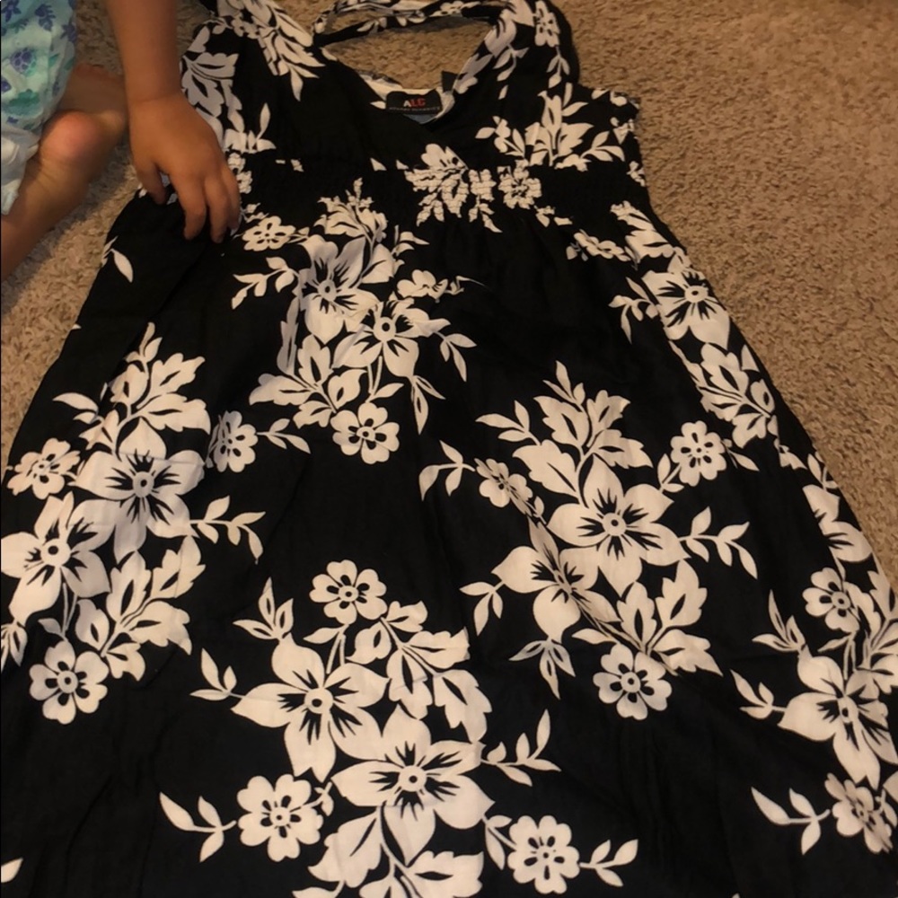 Black and white floral dress